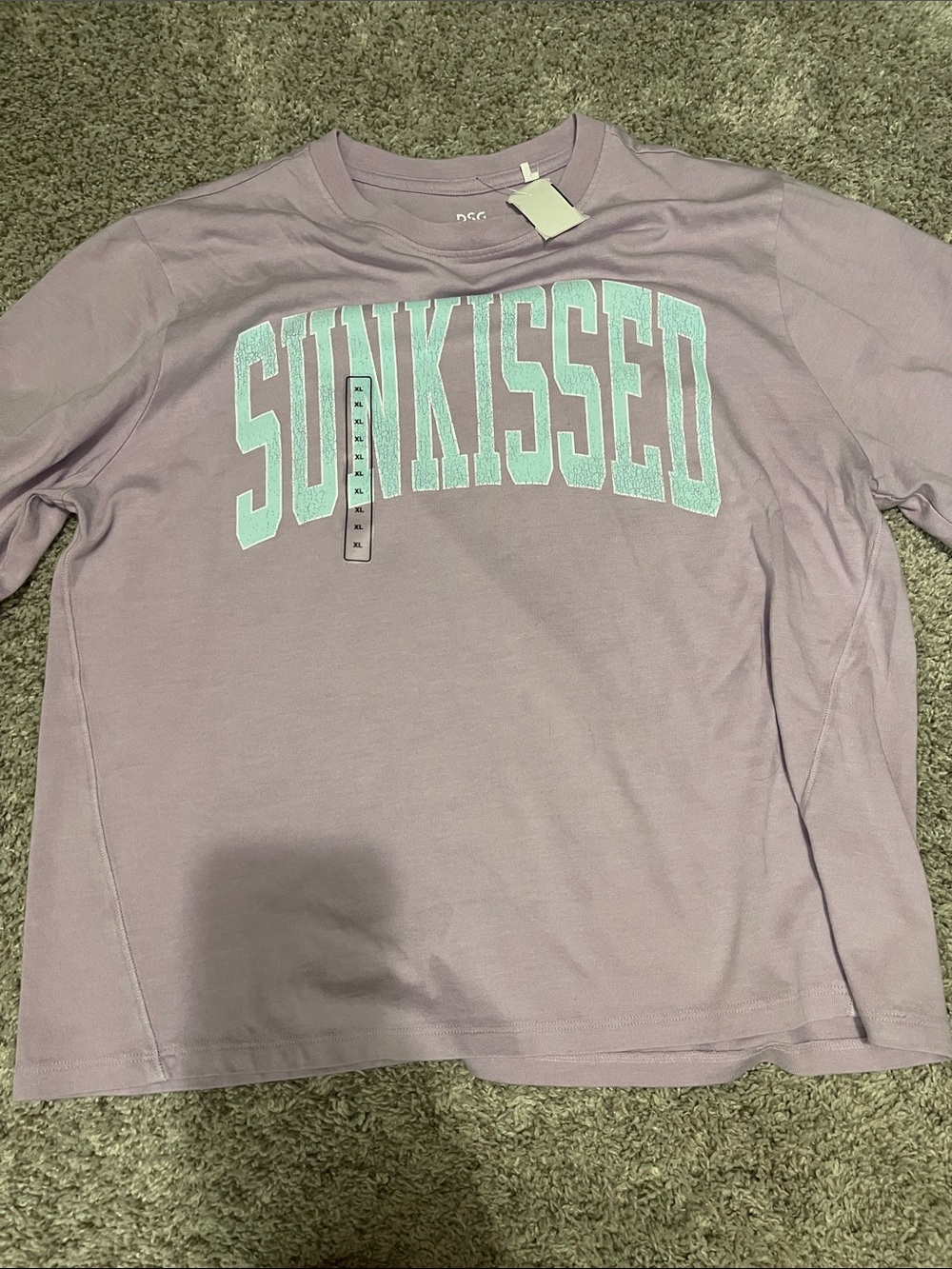 DSG Lilac Long Sleeve Tee with Mint 'SUNKISSED' Graphic